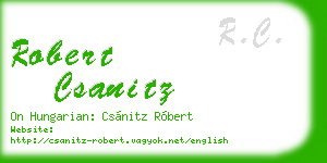 robert csanitz business card